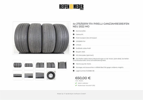 4x 275/55R19 111V PIRELLI GANZJAHRESREIFEN NEU 2022 MO #1JRJ – Bild 10