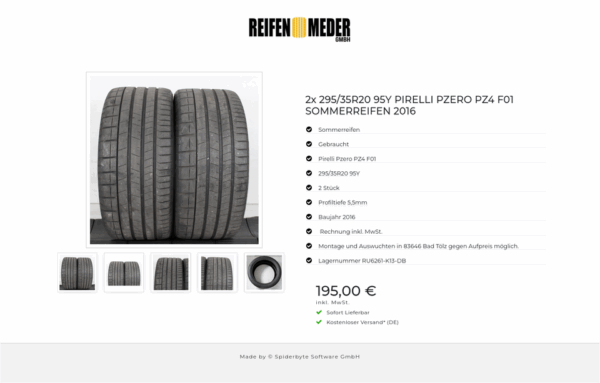 2x 295/35R20 95Y PIRELLI PZERO PZ4 F01 SOMMERREIFEN 2016 #18XY – Bild 6