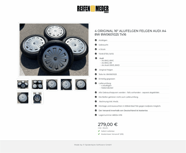 4 ORIGINAL 16" ALUFELGEN FELGEN AUDI A4 8W 8W0601025 7x16  #1HME – Bild 8