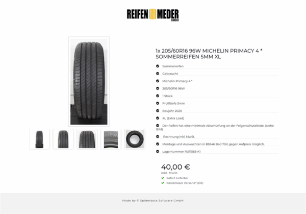 1x 205/60R16 96W MICHELIN PRIMACY 4 * SOMMERREIFEN 5MM XL #1X2L – Bild 6