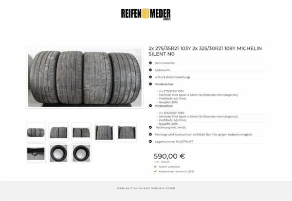 2x 275/35R21 103Y 2x 325/30R21 108Y MICHELIN SILENT N0 #1RZA – Bild 9