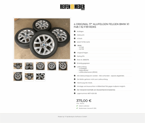 4 ORIGINAL 17" ALUFELGEN FELGEN BMW X1 F48 / X2 F39 RDKS  #9539 – Bild 9