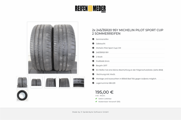 2x 245/35R20 95Y MICHELIN PILOT SPORT CUP 2 SOMMERREIFEN #1SEA – Bild 7