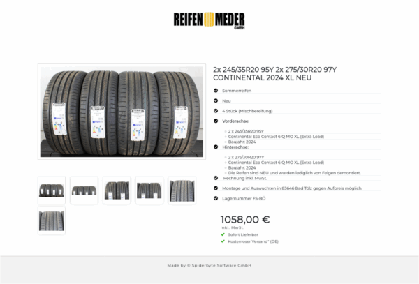 2x 245/35R20 95Y 2x 275/30R20 97Y CONTINENTAL 2024 XL NEU #1VSZ – Bild 7
