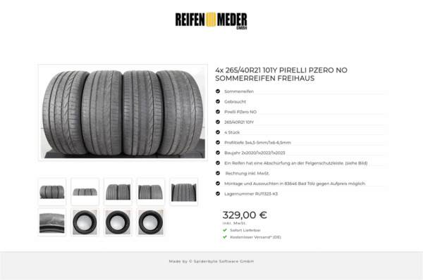 4x 265/40R21 101Y PIRELLI PZERO NO SOMMERREIFEN FREIHAUS #1VHQ – Bild 10