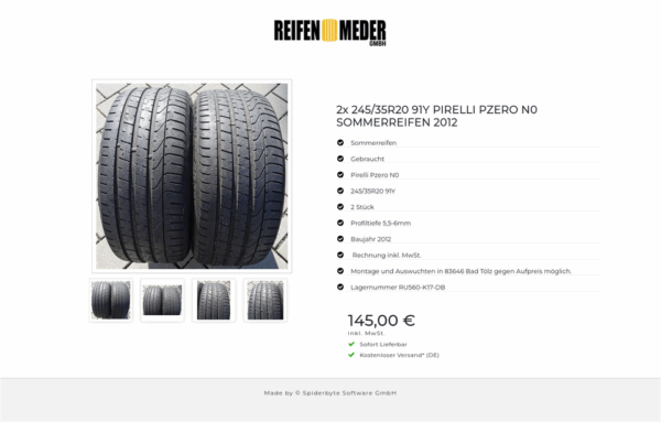 2x 245/35R20 91Y PIRELLI PZERO N0 SOMMERREIFEN 2012 #2407 – Bild 5
