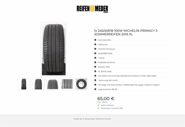 1x 245/45R18 100W MICHELIN PRIMACY 3 SOMMERREIFEN 2016 XL #1XHL – Bild 6