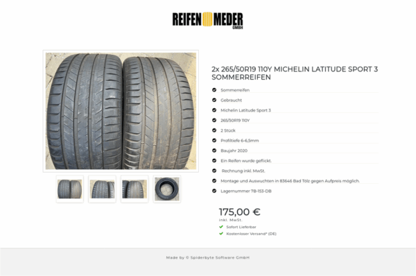 2x 265/50R19 110Y MICHELIN LATITUDE SPORT 3 SOMMERREIFEN #15PS – Bild 5