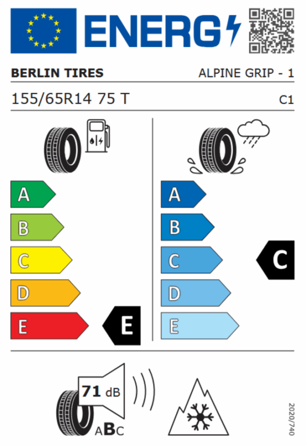 4 x 155/65R14 75T BERLIN TIRES ALPIN GRIP WINTERREIFEN FREIHAUS – Bild 4