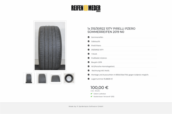 1x 315/30R22 107Y PIRELLI PZERO SOMMERREIFEN 2019 N0 #1IAF – Bild 5