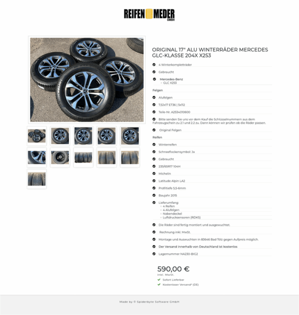 ORIGINAL 17" ALU WINTERRÄDER MERCEDES GLC-KLASSE 204X X253 #170Y – Bild 12