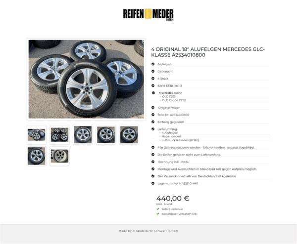 4 ORIGINAL 18" ALUFELGEN MERCEDES GLC-KLASSE A2534010800 #8283 – Bild 8