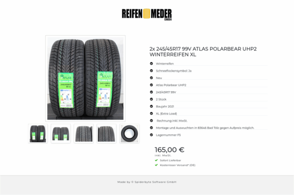 2x 245/45R17 99V ATLAS POLARBEAR UHP2 WINTERREIFEN XL #1HFD – Bild 6