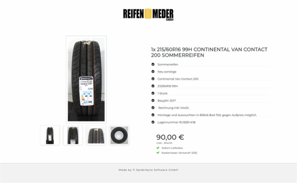 1x 215/60R16 99H CONTINENTAL VAN CONTACT 200 SOMMERREIFEN #1MOP – Bild 5