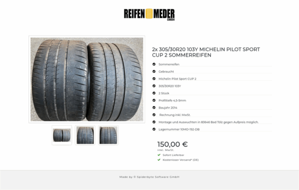 2x 305/30R20 103Y MICHELIN PILOT SPORT CUP 2 SOMMERREIFEN #6248 – Bild 4