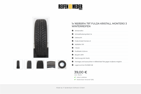 1x 165/65R14 79T FULDA KRISTALL MONTERO 3 WINTERREIFEN #1QWV – Bild 6