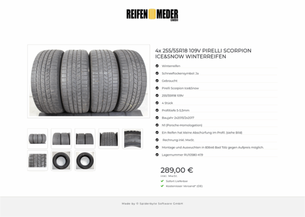 4x 255/55R18 109V PIRELLI SCORPION ICE&SNOW WINTERREIFEN #1QPQ – Bild 9