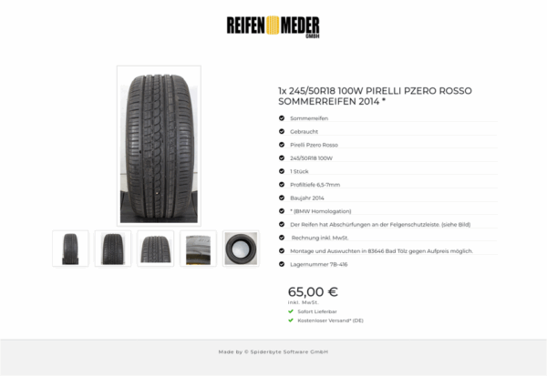 1x 245/50R18 100W PIRELLI PZERO ROSSO SOMMERREIFEN 2014 * #1SQS – Bild 6