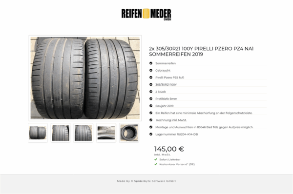 2x 305/30R21 100Y PIRELLI PZERO PZ4 NA1 SOMMERREIFEN 2019 #2652 – Bild 6