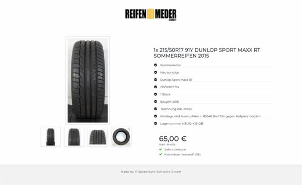 1x 215/50R17 91Y DUNLOP SPORT MAXX RT SOMMERREIFEN 2015 #7785 – Bild 5