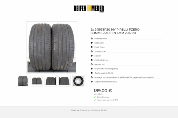 2x 245/35R20 91Y PIRELLI PZERO SOMMERREIFEN 6MM 2017 N1 #1KNH – Bild 6