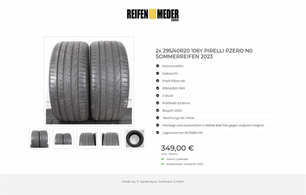 2x 295/40R20 106Y PIRELLI PZERO N0 SOMMERREIFEN 2023 #1X7X – Bild 6