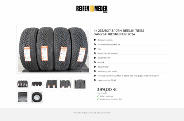 4x 235/60R18 107H BERLIN TIRES GANZJAHRESREIFEN 2024 #1PUC – Bild 8