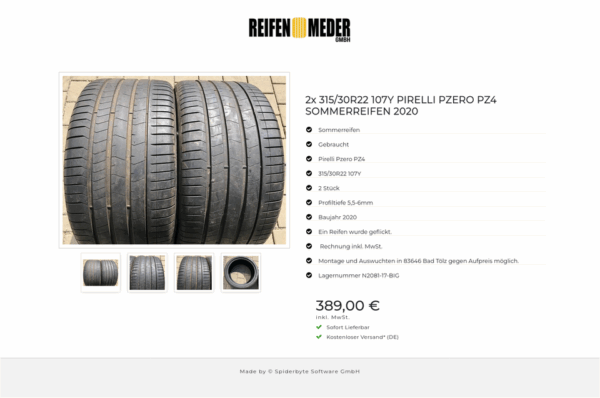 2x 315/30R22 107Y PIRELLI PZERO PZ4 SOMMERREIFEN 2020 #3292 – Bild 5
