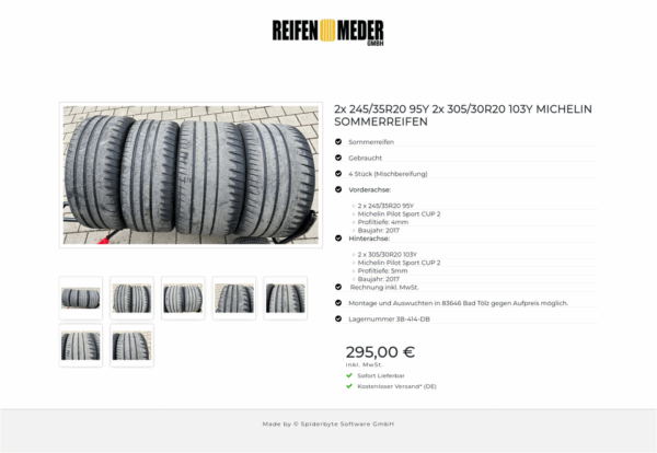 2x 245/35R20 95Y 2x 305/30R20 103Y MICHELIN SOMMERREIFEN #13CE – Bild 8