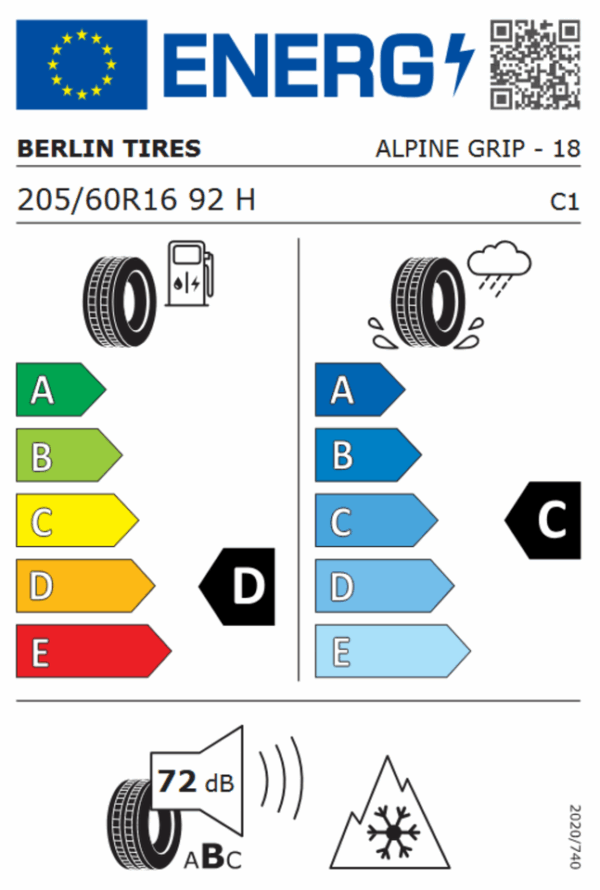 4 x 205/60R16 92H BERLIN TIRES ALPIN GRIP WINTERREIFEN FREIHAUS – Bild 4