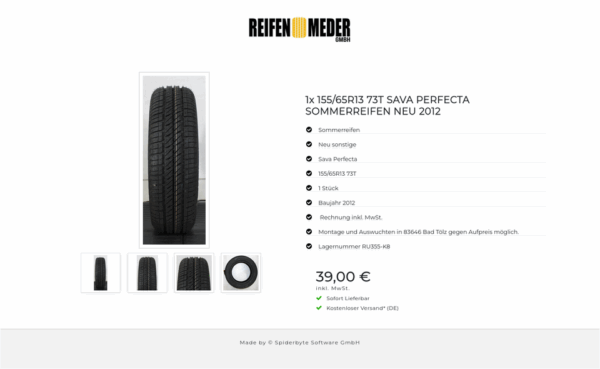 1x 155/65R13 73T SAVA PERFECTA SOMMERREIFEN NEU 2012 #1MGC – Bild 5