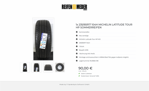 1x 235/65R17 104H MICHELIN LATITUDE TOUR HP SOMMERREIFEN #1MOU – Bild 5