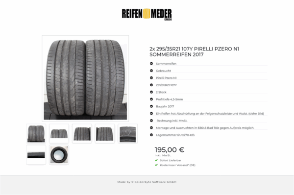 2x 295/35R21 107Y PIRELLI PZERO N1 SOMMERREIFEN 2017 #1V6U – Bild 8