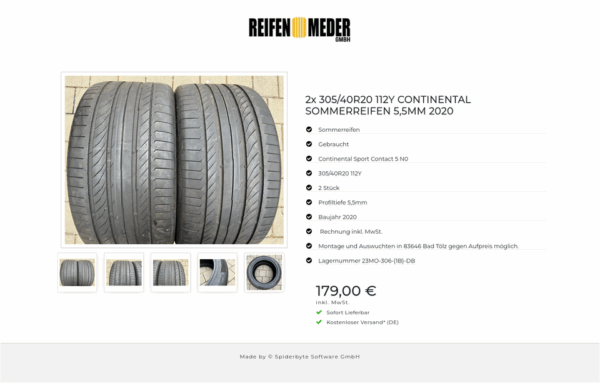 2x 305/40R20 112Y CONTINENTAL SOMMERREIFEN 5,5MM 2020 #16MZ – Bild 6