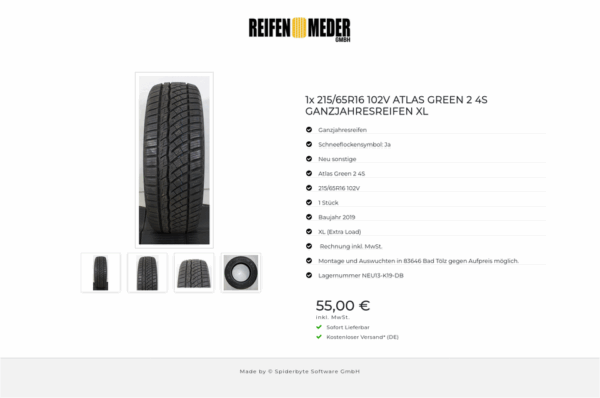 1x 215/65R16 102V ATLAS GREEN 2 4S  GANZJAHRESREIFEN XL #7727 – Bild 5