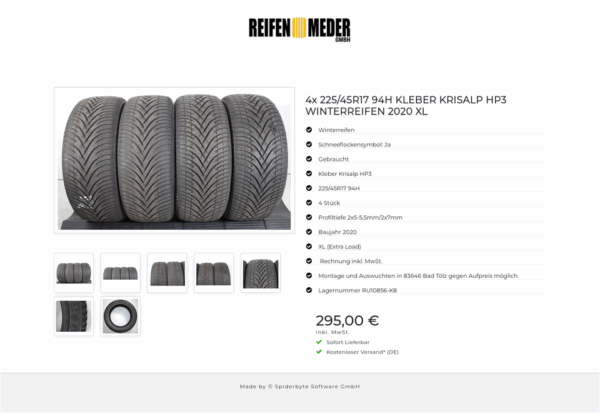 4x 225/45R17 94H KLEBER KRISALP HP3 WINTERREIFEN 2020 XL #1SNM – Bild 8