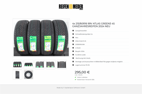 4x 215/60R16 99V ATLAS GREEN3 4S GANZJAHRESREIFEN 2024 NEU #1VUV – Bild 8