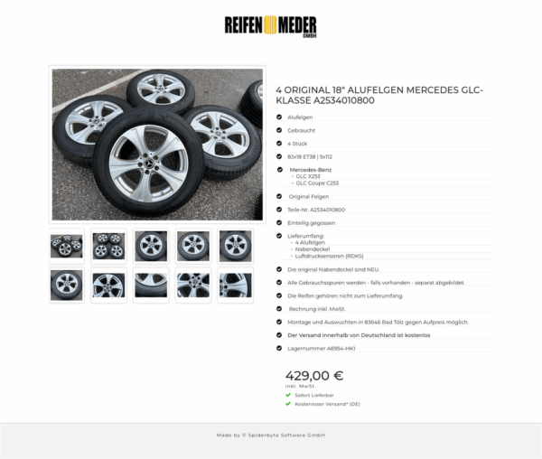 4 ORIGINAL 18" ALUFELGEN MERCEDES GLC-KLASSE A2534010800 #1DQK – Bild 11