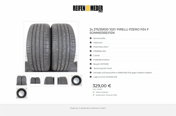 2x 275/35R20 102Y PIRELLI PZERO PZ4 F SOMMERREIFEN #1PDG – Bild 7