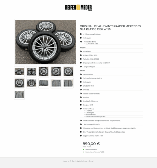 ORIGINAL 18" ALU WINTERRÄDER MERCEDES GLA KLASSE X156 W156 #1DHR – Bild 12