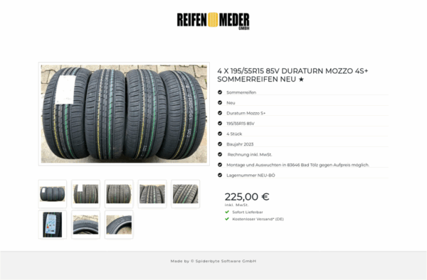 4 X 195/55R15 85V DURATURN MOZZO 4S+ SOMMERREIFEN NEU ★ #1L6B – Bild 9
