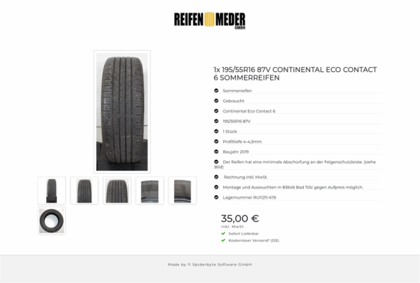 1x 195/55R16 87V CONTINENTAL  ECO CONTACT 6 SOMMERREIFEN #1UXN – Bild 7