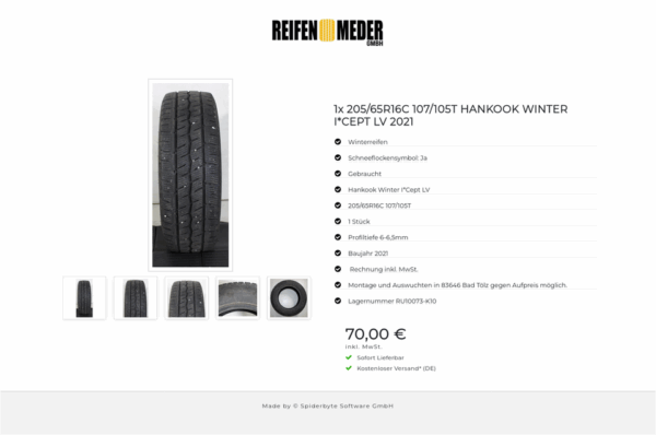 1x 205/65R16C 107/105T HANKOOK WINTER I*CEPT LV 2021 #1OPC – Bild 6