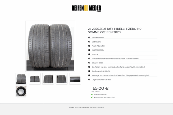 2x 295/35R21 103Y PIRELLI PZERO N0 SOMMERREIFEN 2020  #1V4A – Bild 7