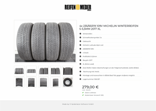 4x 235/65R19 109V MICHELIN WINTERREIFEN 5-5,5MM 2017 XL #1V4C – Bild 11