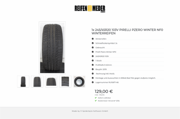 1x 245/45R20 103V PIRELLI PZERO WINTER NF0 WINTERREIFEN #1QYS – Bild 6