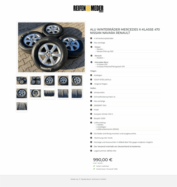 ALU WINTERRÄDER MERCEDES X-KLASSE 470 NISSAN NAVARA RENAULT #1QQK – Bild 12