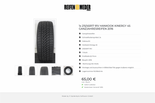 1x 215/45R17 91V HANKOOK KINERGY 4S GANZJAHRESREIFEN 2016 #1QVF – Bild 6