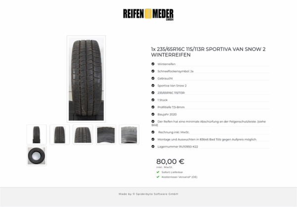 1x 235/65R16C 115/113R SPORTIVA VAN SNOW 2 WINTERREIFEN #1TJI – Bild 7