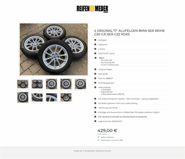 4 ORIGINAL 17" ALUFELGEN BMW 5ER REIHE G30 G31 6ER G32 RDKS #3859 – Bild 10